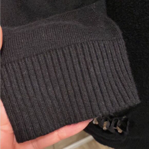 Michael Simon Black Cardigan with Embellished Neckline, M - Picture 5 of 10